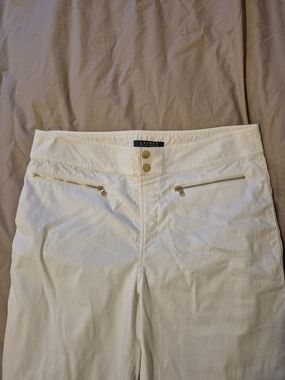 Lauren Ralph Lauren White Zip Pocket Pants